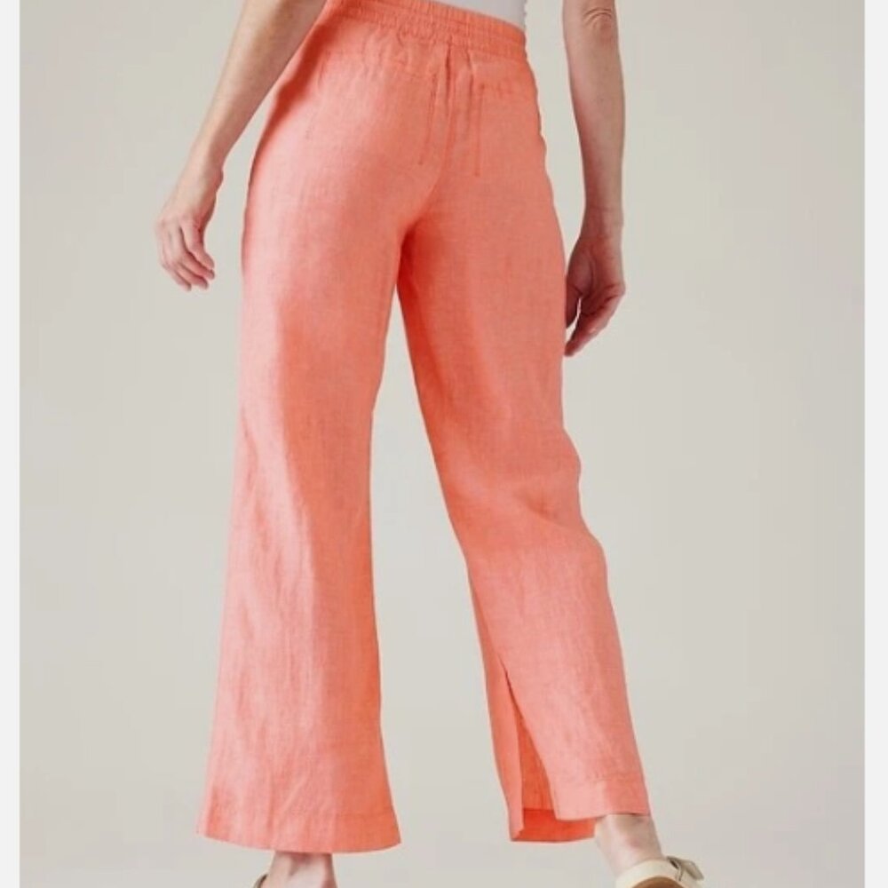 Athleta 100% Linen Pants – Women’s Size 14 Petite – Pink